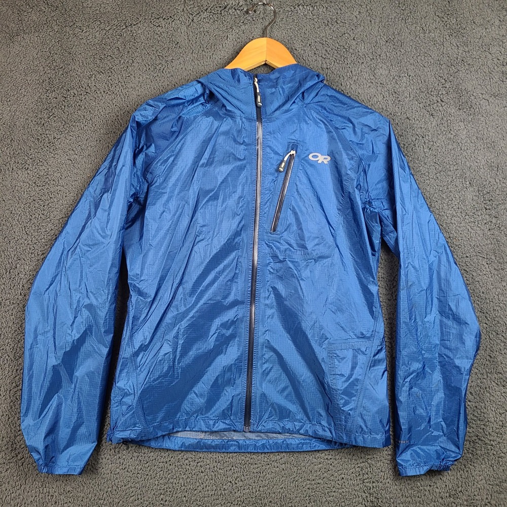 Outdoor Research Helium II Jacket Blue Womens Medium Pertex Shield Rain Shell